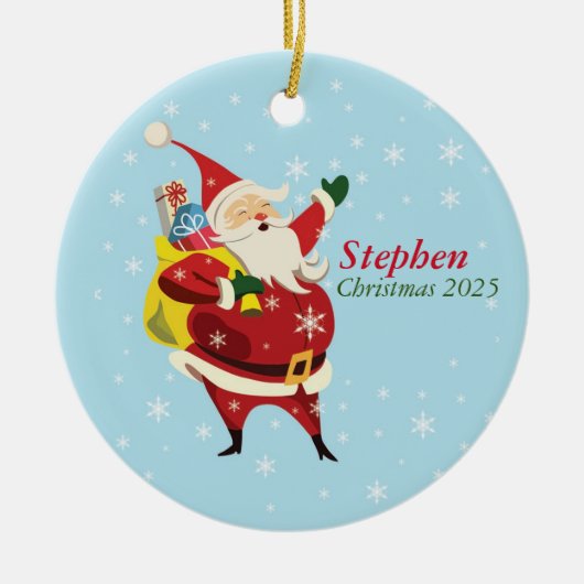 Name und Jahr der personalisierten Santa Ornament (Vorne)