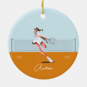 Name und Jahr des Tennis-Cartoon der Girl's Keramik Ornament (Hinten)