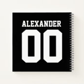 Name und Jersey Nummer Notebook Notizblock (Rückseite)