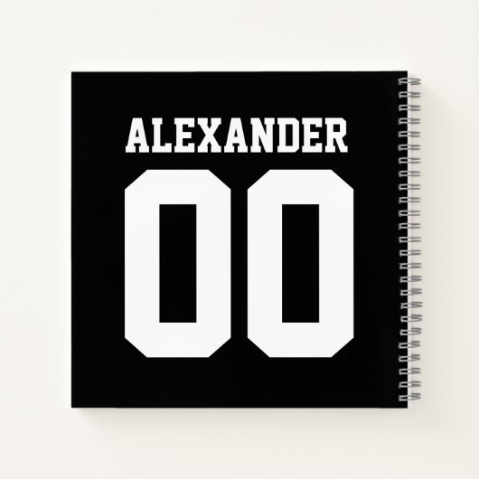 Name und Jersey Nummer Notebook Notizblock (Rückseite)