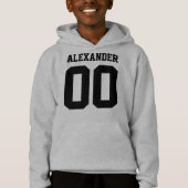 Name und Jersey Nummer vorne/hinten Hoodie (Vorderseite)