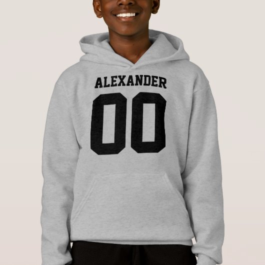 Name und Jersey Nummer vorne/hinten Hoodie (Vorderseite)