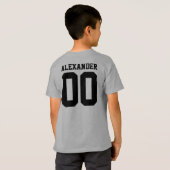 Name und Jersey Nummer vorne hinten T-Shirt (Schwarz voll)