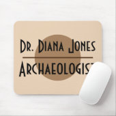 Name-und Job-Minimalistischer moderner Brown-Kreis Mousepad (Mit Mouse)