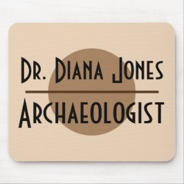 Name-und Job-Minimalistischer moderner Brown-Kreis Mousepad