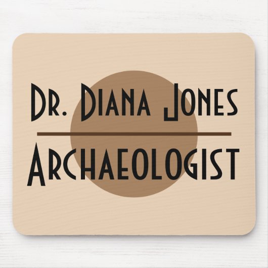 Name-und Job-Minimalistischer moderner Brown-Kreis Mousepad (Vorne)