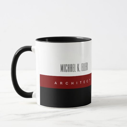 Name und Job Moderner Architekt Tasse (Links)