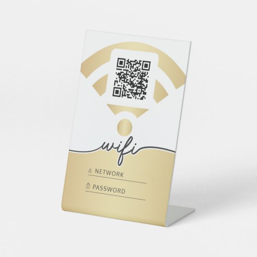 Name und Kennwort für WiFi Sockelschild (Vorderseite)