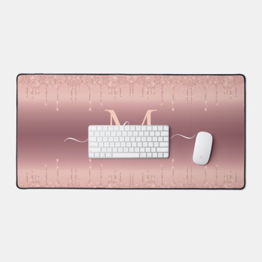 Name und Letter Rose Gold Desk Mat Schreibtischunterlage (Tastatur & Maus)