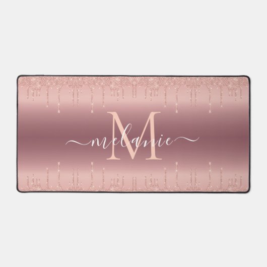 Name und Letter Rose Gold Desk Mat Schreibtischunterlage (Vorderseite)