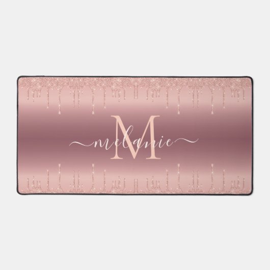 Name und Letter Rose Gold Desk Mat Schreibtischunterlage (Vorderseite)