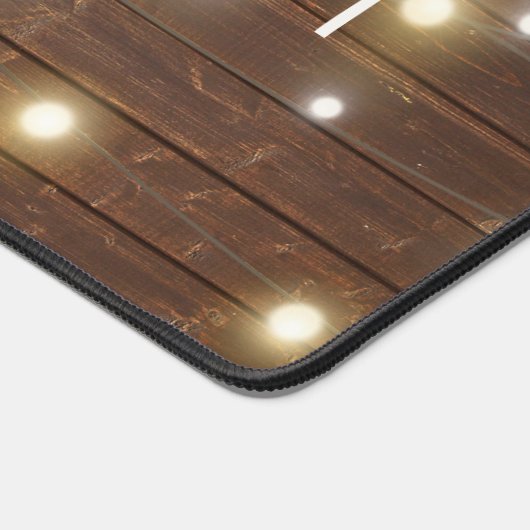 Name und Light String auf Oak Schreibtischunterlage (Ecke)