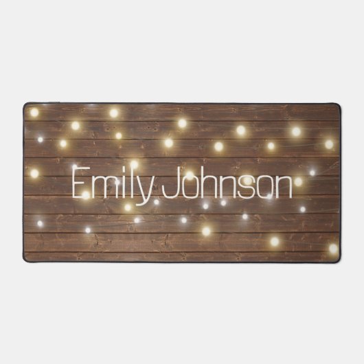 Name und Light String auf Oak Schreibtischunterlage (Vorderseite)