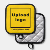 Name und Logo der Firma Yellow Pot Topflappen (Vorderseite/Rückseite)