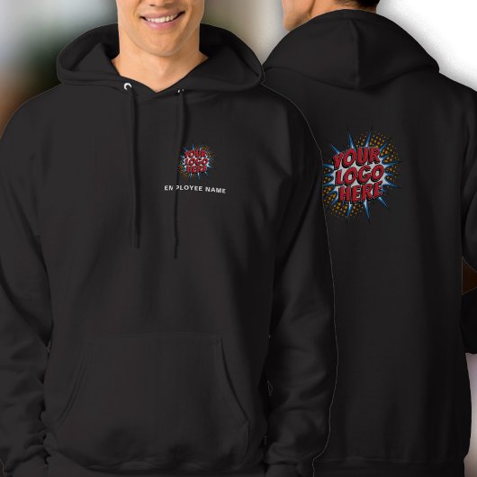 Name und Logo Hochladen Vorlage/Vorderseite und Rü Hoodie