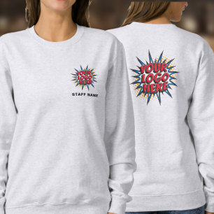 Name und Logo Hochladen Vorlage/Vorderseite und Rü Sweatshirt