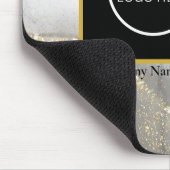 Name und Logo moderner Silver- und Gold-Unternehme Mousepad (Ecke)