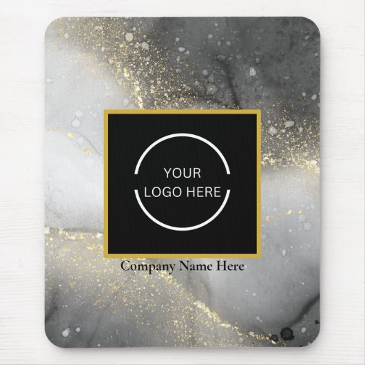 Name und Logo moderner Silver- und Gold-Unternehme Mousepad (Vorne)