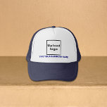 Name und Logo Navy und White Trucker Hat Truckerkappe<br><div class="desc">LKW-Hut, dass Sie anpassen können, um Ihren Firmennamen. Sie können es als Geschenk oder Geschenk an Ihre Kunden geben. Sie können es auch in Ihre Marketing-Materialien, um Ihr Unternehmen zu werben oder in Ihre Werbeprodukte, um Ihren Markennamen zu fördern. Trucker Hut mit Ihrem Firmennamen und Logo, um Markenbewusstsein zu schaffen....</div>