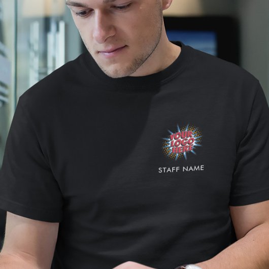 Name und Logo-Upload-Vorlage - Schwarz T-Shirt