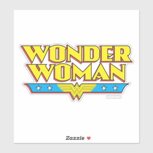 Name und Logo von Wonder Woman Aufkleber (Blatt)