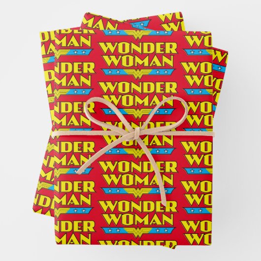 Name und Logo von Wonder Woman Geschenkpapier Set (Beispiel)