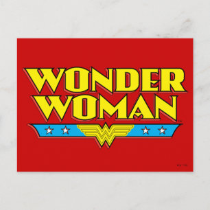 Name und Logo von Wonder Woman Postkarte