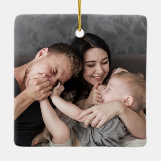 Name und Meldung der Weihnachts-/Urlaubsfamilie 2- Keramikornament (Rückseite)