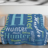 Name und Monogram Cloud Word Art Blanket für Junge Fleecedecke
