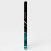 Name und Monogramm, Aquamarines schwarzes Tor, Aqu iPhone Hülle (Rechte Seite)