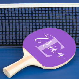 Name und Monogramm Buchstaben E lila Tischtennis Schläger