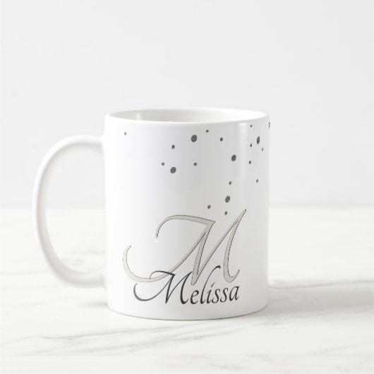 ✨ Name und Monogramm der Glitzern des Silver Glitz Kaffeetasse (Links)