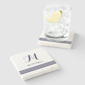 Name und Monogramm der Marine-hoch entwickelter Steinuntersetzer (Seitenansicht)