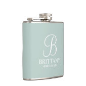 Name und Monogramm der personalisierten Bridesmaid Flachmann (Rechts)