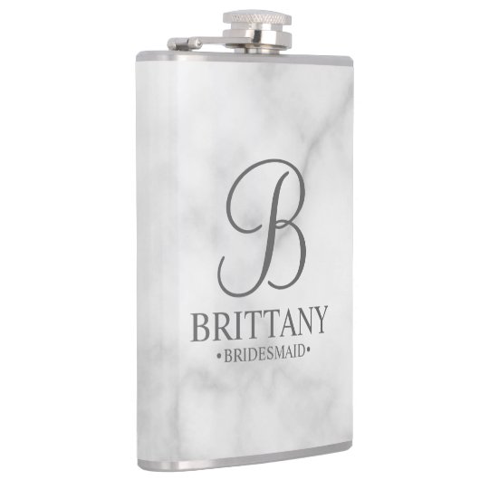 Name und Monogramm der personalisierten Bridesmaid Flachmann (Rechts)