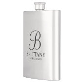 Name und Monogramm der personalisierten Bridesmaid Flachmann (Links)