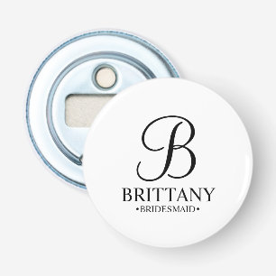 Name und Monogramm der personalisierten Bridesmaid Flaschenöffner