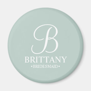 Name und Monogramm der personalisierten Bridesmaid Magnet