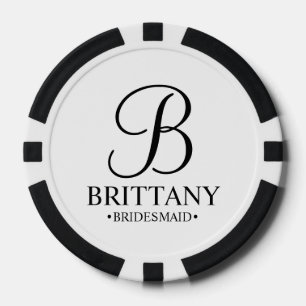 Name und Monogramm der personalisierten Bridesmaid Pokerchips