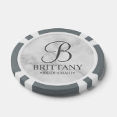 Name und Monogramm der personalisierten Bridesmaid Pokerchips (Einzeln)