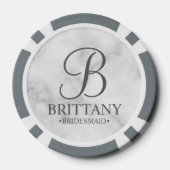 Name und Monogramm der personalisierten Bridesmaid Pokerchips (Rückseite)