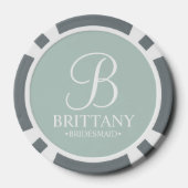 Name und Monogramm der personalisierten Bridesmaid Pokerchips (Rückseite)