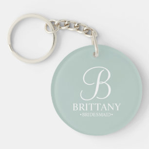 Name und Monogramm der personalisierten Bridesmaid Schlüsselanhänger