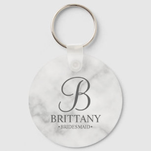 Name und Monogramm der personalisierten Bridesmaid Schlüsselanhänger