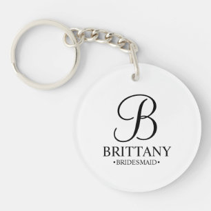 Name und Monogramm der personalisierten Bridesmaid Schlüsselanhänger