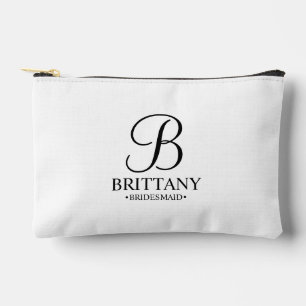 Name und Monogramm der personalisierten Bridesmaid Zubehörtasche