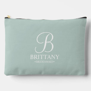 Name und Monogramm der personalisierten Bridesmaid Zubehörtasche
