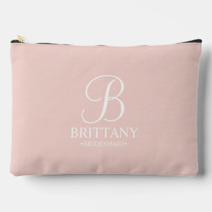 Name und Monogramm der personalisierten Bridesmaid Zubehörtasche