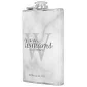 Name und Monogramm der personalisierten Trauzeuge Flachmann (Links)