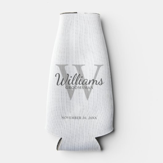 Name und Monogramm der personalisierten Trauzeuge Flaschenkühler (Vorderseite)